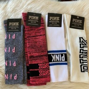 1 Free Lanyard And 4 VS Pink Knee High Socks